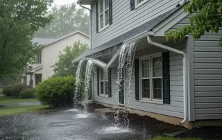 Sagging gutters in a home